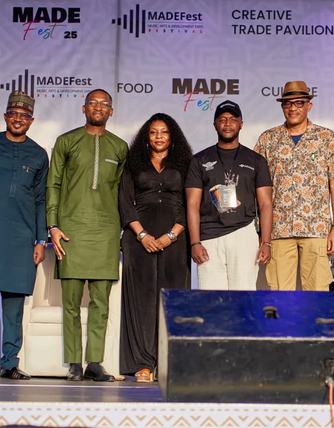 Panelists on the Creative Trade Pavilion stage at MADEFest 2025